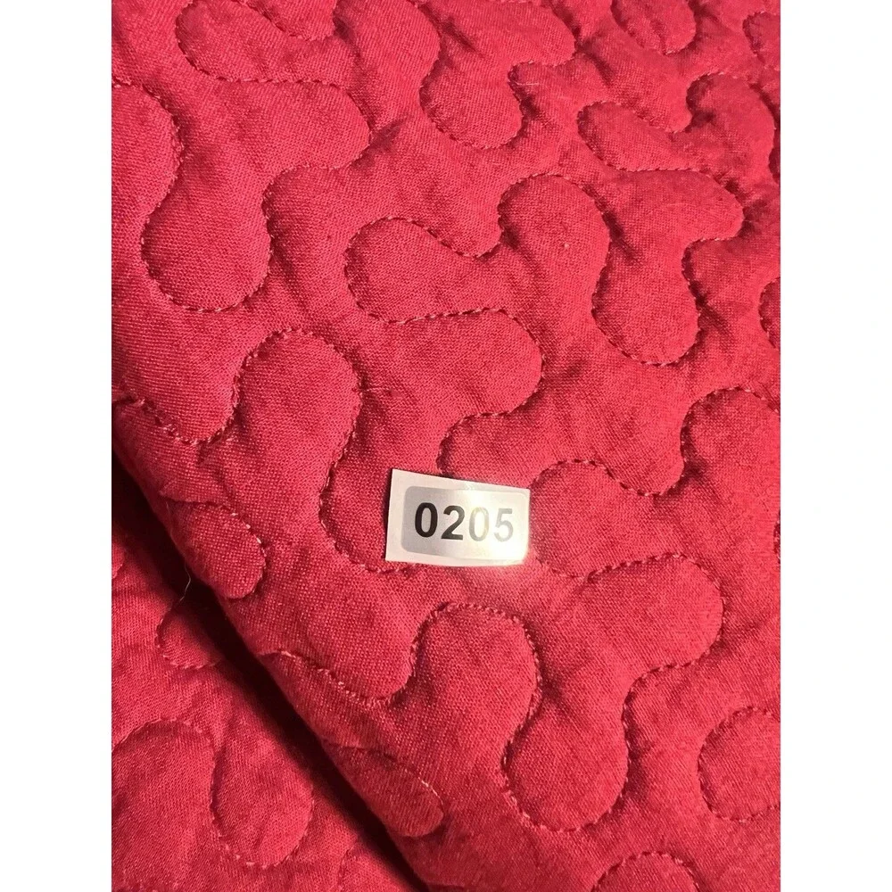 2 Ikea ALINA Cushion Pillow Covers red Cotton Quilted Euro Shams 26 x 26
